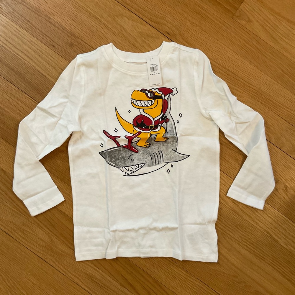 [3 for $15] NWT OLD NAVY Santa Dinosaur Surfing Shark Long Sleeve Tee (6T)
